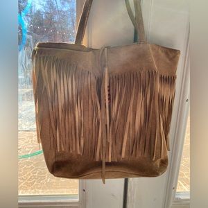 Fringe suede bag White House black market